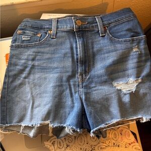 Levi's Light Blue Distressed Jean Shorts